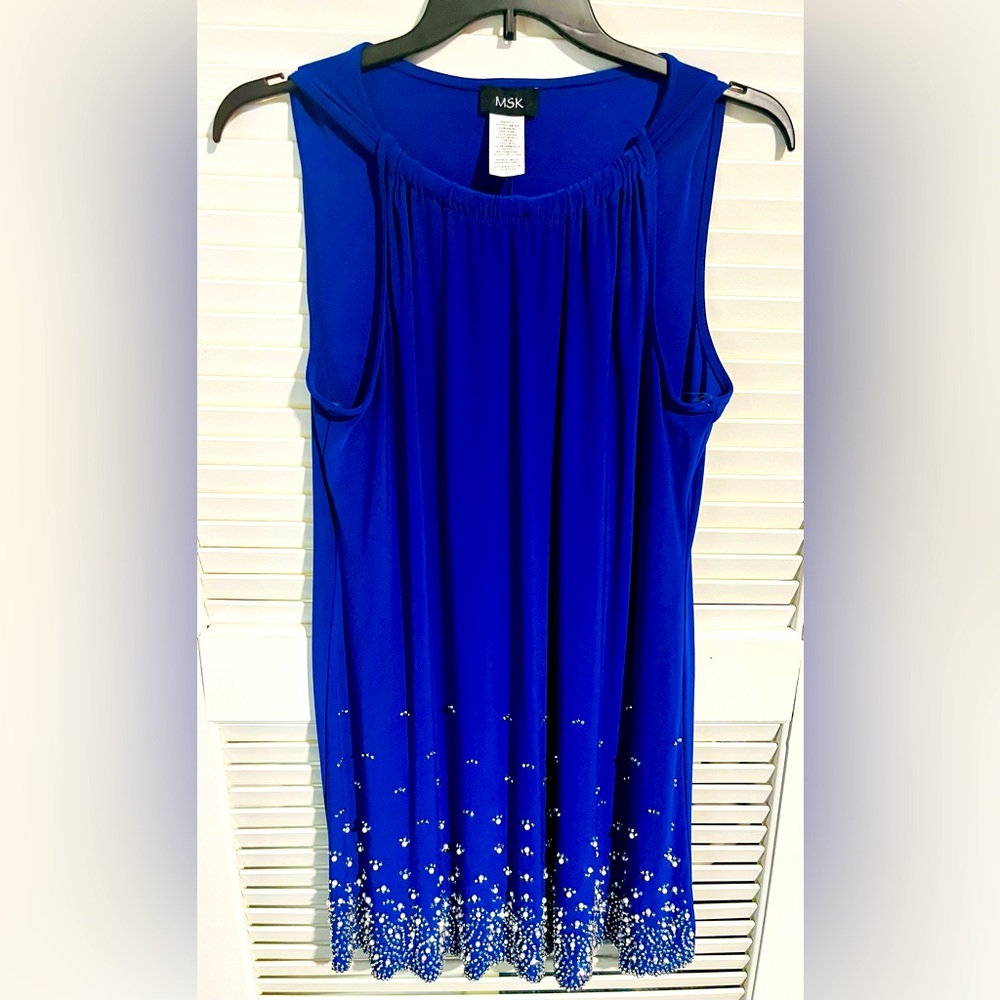 Royal Blue Cocktail with Beading Detail — NWT